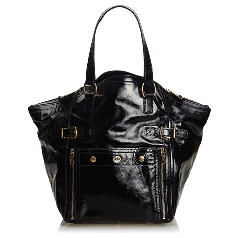 ysl downtown patent leather tote|ysl baguette bag.